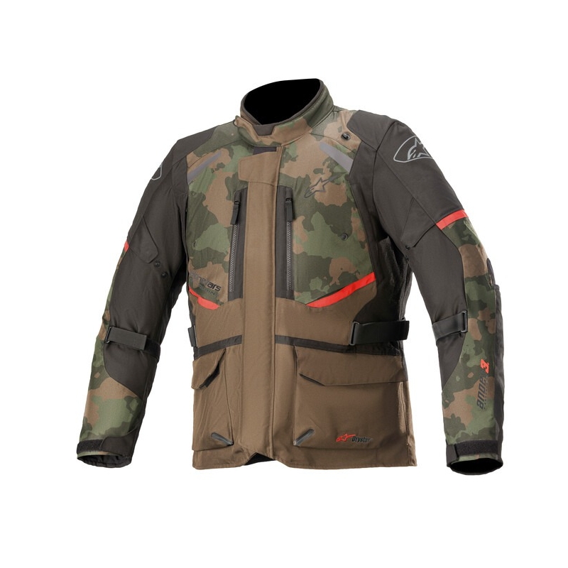 Veste moto Alpinestars Andes Drystar camo vert-noir-rouge soldes