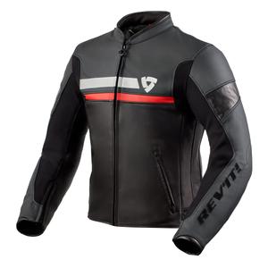 Veste de moto Revit Mile noir et rouge soldes