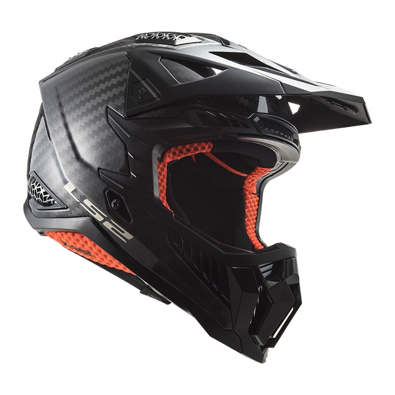 Casque de motocross LS2 MX703 X-Force Solid Carbon noir