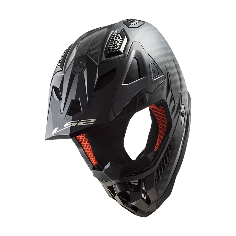 Casque de motocross LS2 MX703 X-Force Solid Carbon noir