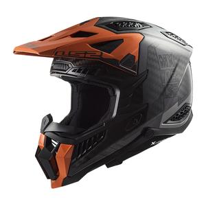 Casque motocross LS2 MX703 X-Force Victory Titanium noir-orange