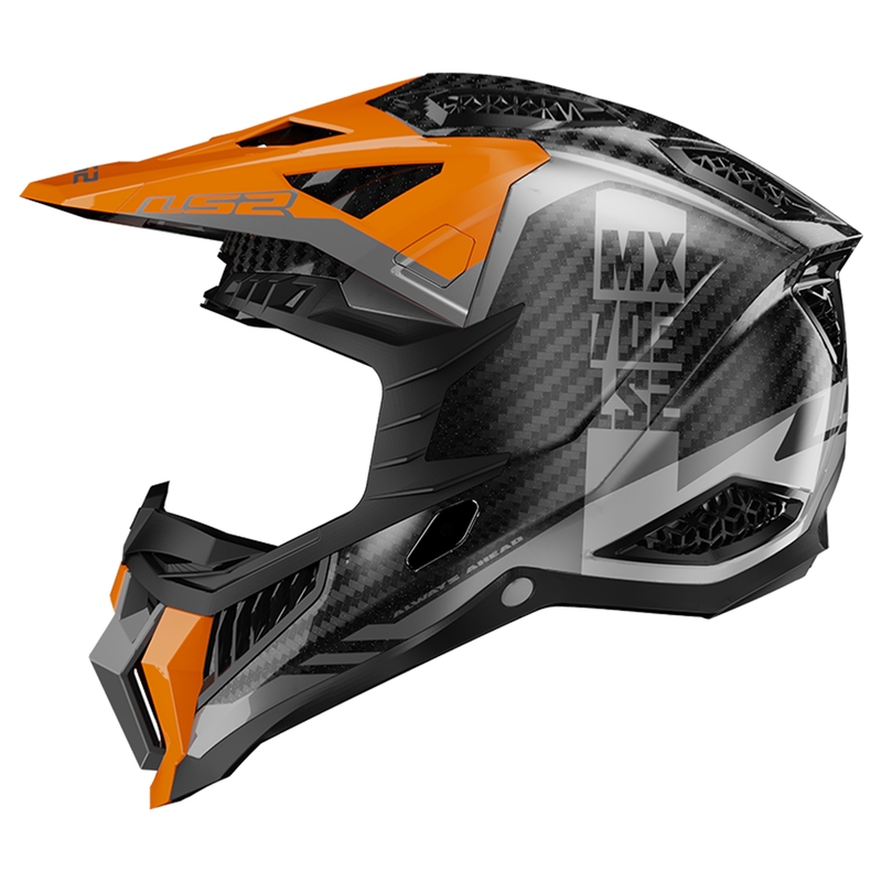 Casque motocross LS2 MX703 X-Force Victory Titanium noir-orange