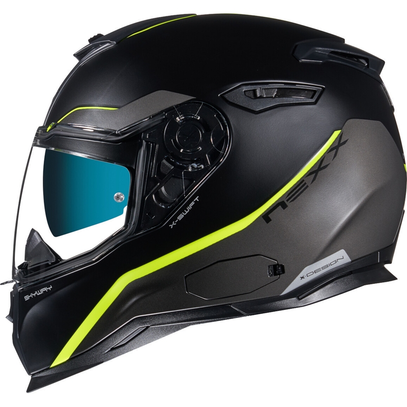 Casque moto intégral NEXX SX.100 Skyway noir-jaune fluo soldes