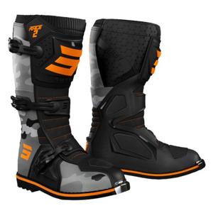 Bottes de moto Shot Race 2 noir-camo-fluo orange