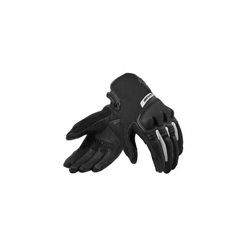 Gants de moto Revit Duty noirs et blancs pour femmes soldes