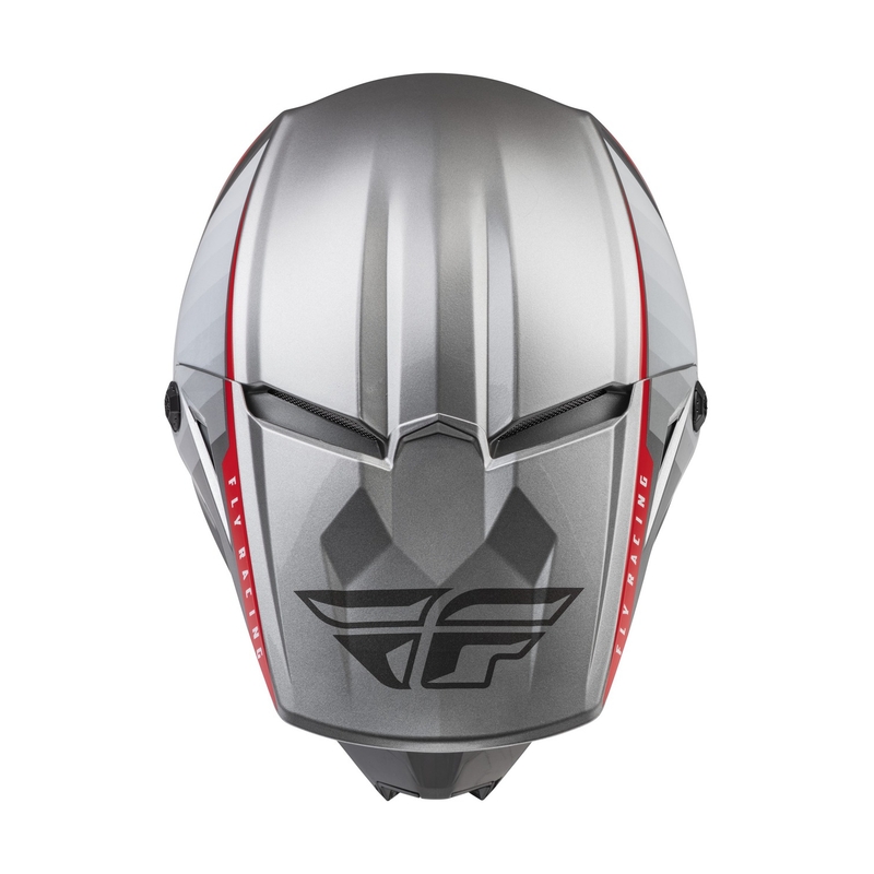 Casque motocross FLY Racing Kinetic Drift gris-rouge