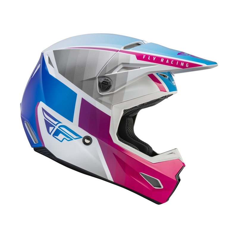 Casque de motocross FLY Racing Kinetic Drift rose-blanc-bleu