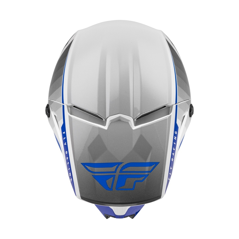 Casque motocross FLY Racing Kinetic Drift bleu-gris-blanc