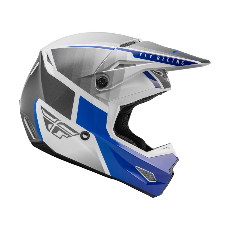 Casque motocross FLY Racing Kinetic Drift bleu-gris-blanc