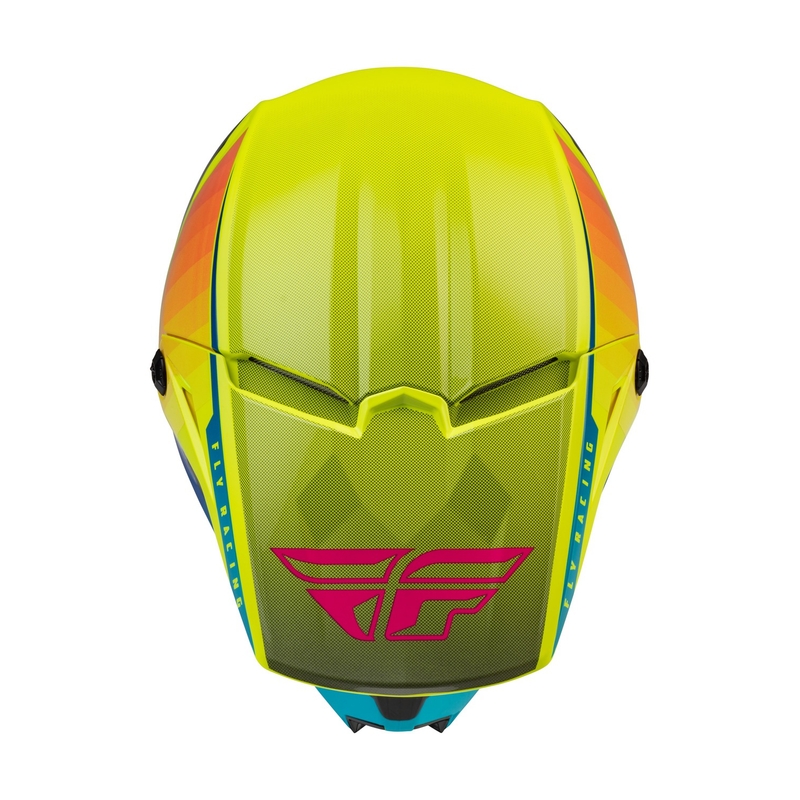 Dětská motokrosová přilba FLY Racing Kinetic Drift modro-fluo žluto-šedá