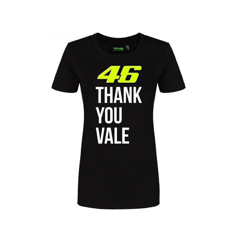 T-shirt femme VR46 Valentino Rossi "Thank you Vale" noir