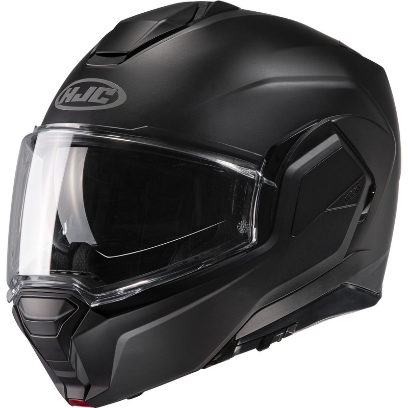 HJC I100 Solid casque moto semi-plat noir à visière relevable