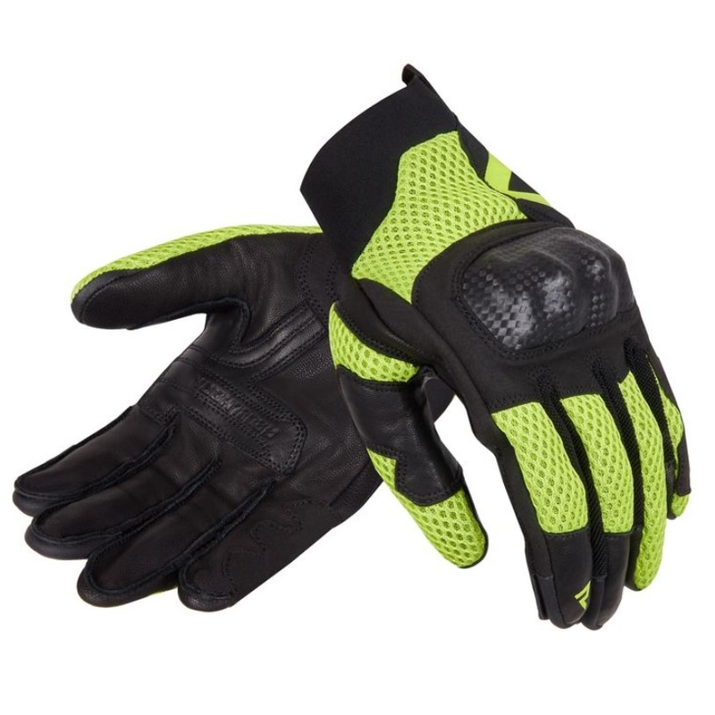 Gants moto femme Rebelhorn Gap III noir-jaune fluo soldes