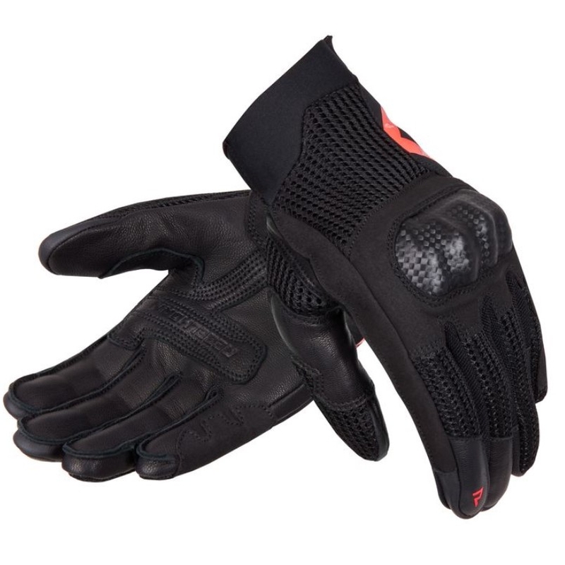 Gants moto femme Rebelhorn Gap III noir-rouge fluo soldes