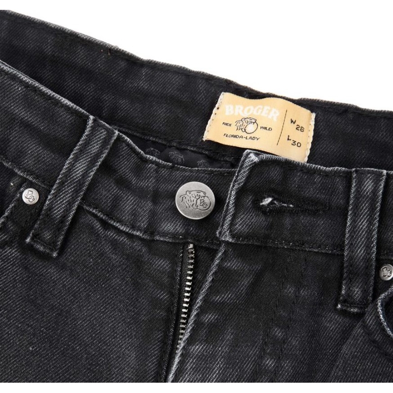 Jeans moto BROGER Florida II pour femme, noir soldes