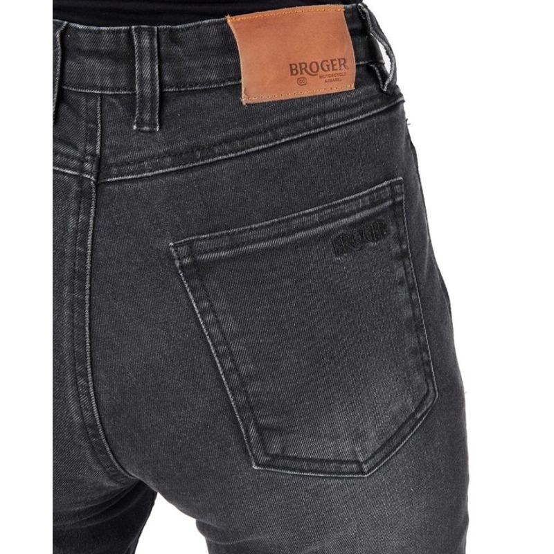 Jeans moto BROGER Florida II pour femme, noir soldes
