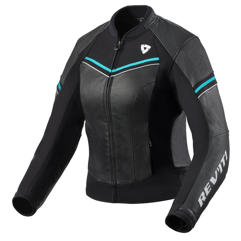 Veste de moto Revit Median noir et turquoise pour femme soldes