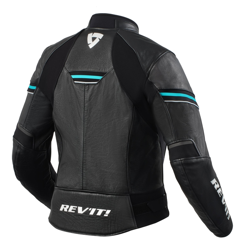 Veste de moto Revit Median noir et turquoise pour femme soldes