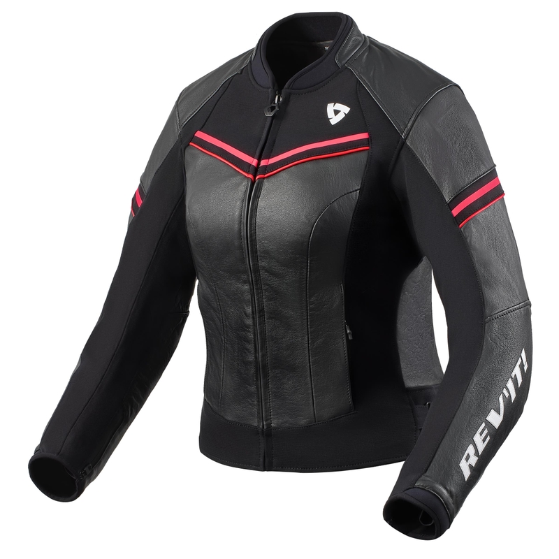 Veste de moto Revit Median noire et rose pour femme
