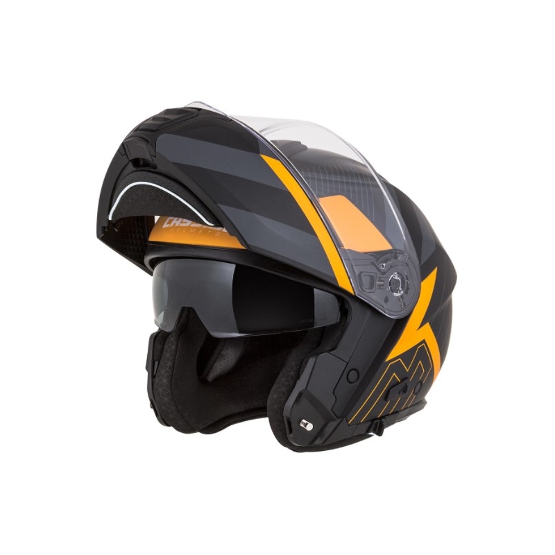 Casque de moto modulable Cassida Modulo 2.0 Profile noir-gris-orange soldes