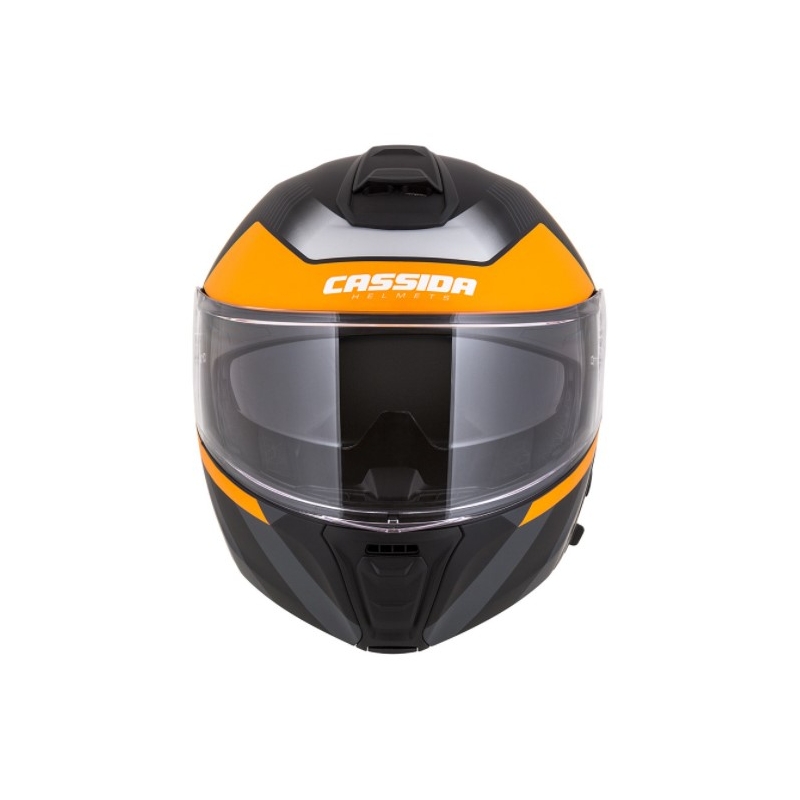 Casque de moto modulable Cassida Modulo 2.0 Profile noir-gris-orange soldes