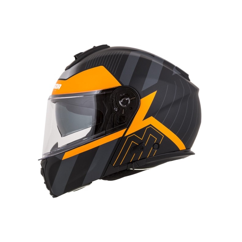 Casque de moto modulable Cassida Modulo 2.0 Profile noir-gris-orange soldes