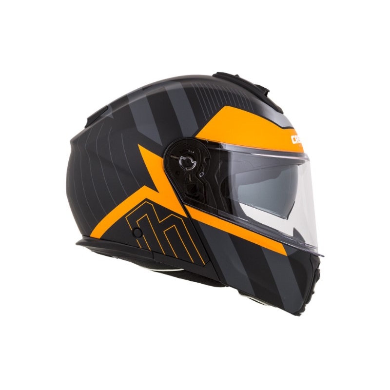 Casque de moto modulable Cassida Modulo 2.0 Profile noir-gris-orange soldes