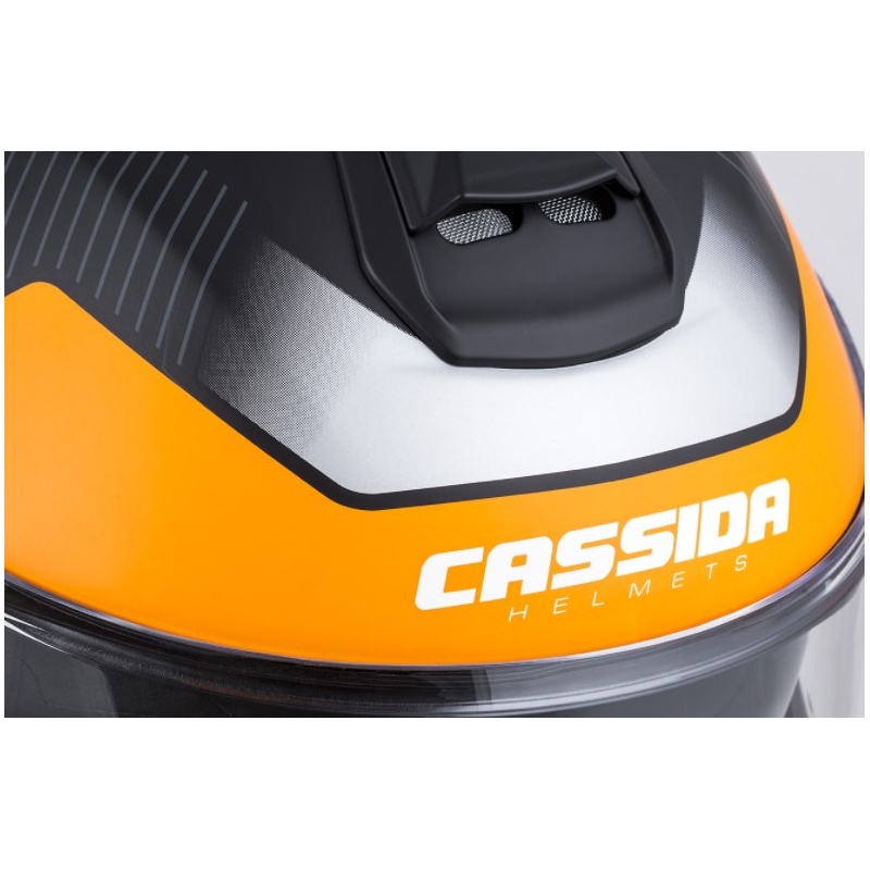 Casque de moto modulable Cassida Modulo 2.0 Profile noir-gris-orange soldes