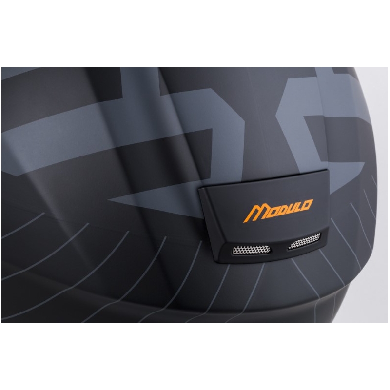 Casque de moto modulable Cassida Modulo 2.0 Profile noir-gris-orange soldes