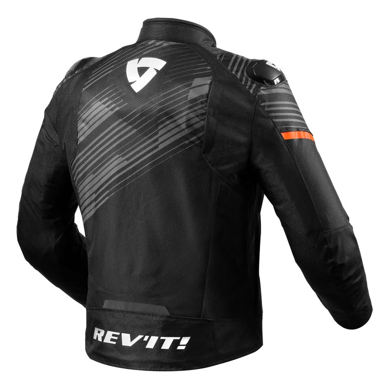 Veste moto Revit Apex H2O noir-orange fluo soldes