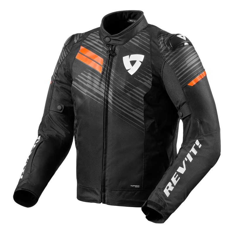 Veste moto Revit Apex H2O noir-orange fluo soldes