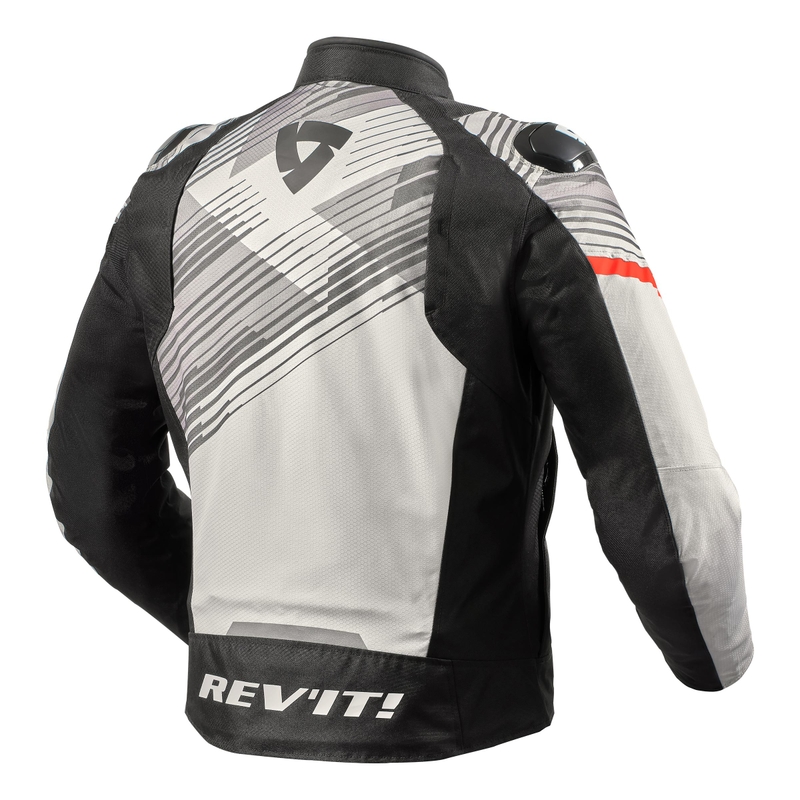Veste de moto Revit Apex H2O gris-rouge fluo soldes
