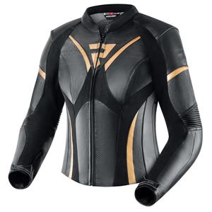Veste de moto Rebelhorn Rebel noir et or pour femme