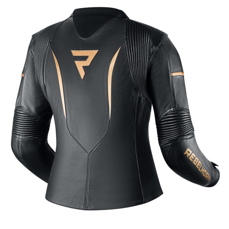 Veste de moto Rebelhorn Rebel noir et or pour femme