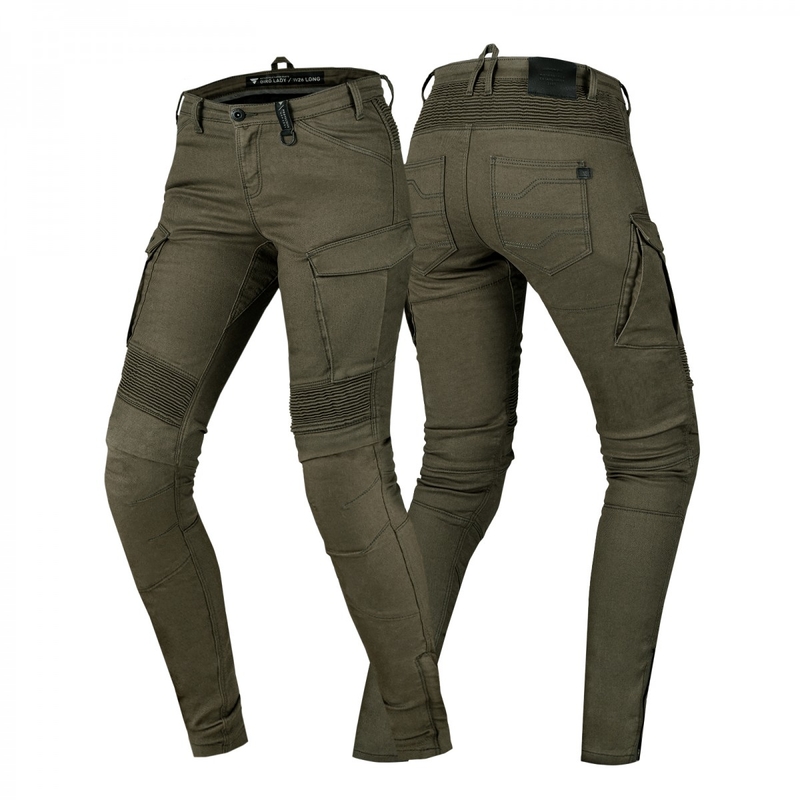 Jeans moto Shima Giro 2.0 kaki pour femmes soldes