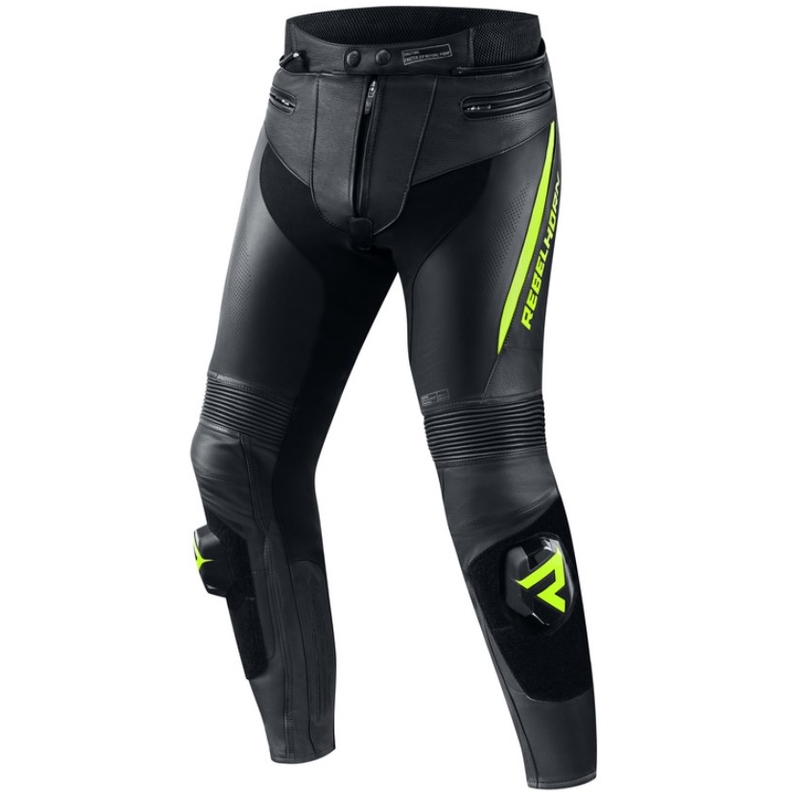 Pantalon de moto Rebelhorn Fighter noir-jaune fluo soldes