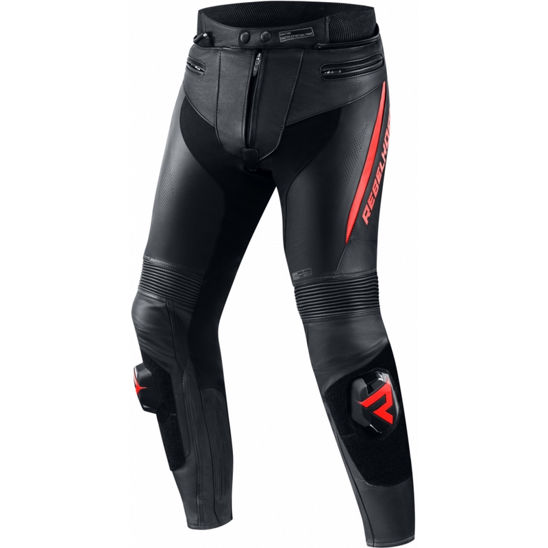 Pantalon de moto Rebelhorn Fighter noir-rouge fluo soldes