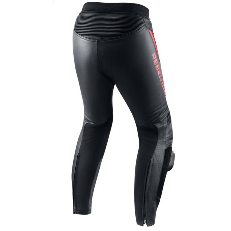 Pantalon de moto Rebelhorn Fighter noir-rouge fluo soldes
