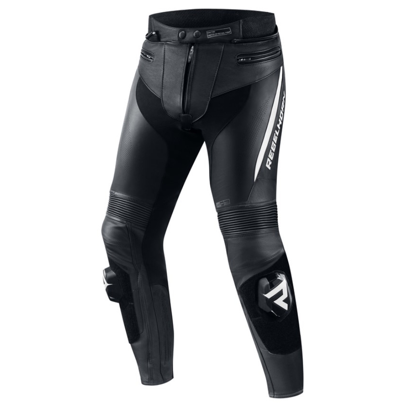 Pantalon de moto Rebelhorn Fighter noir et blanc soldes