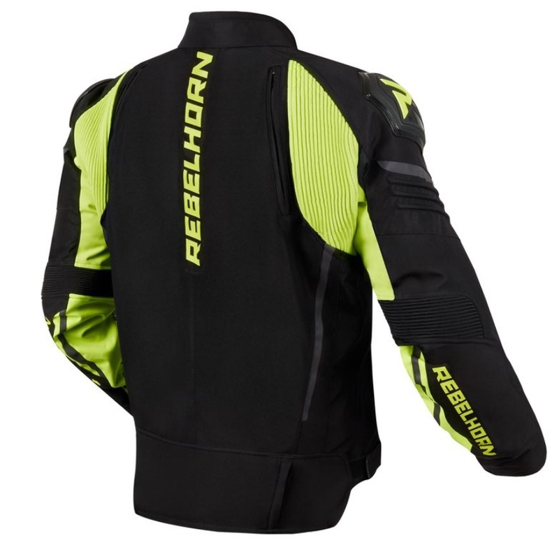 Veste de moto Rebelhorn Vandal noir-jaune fluo soldes
