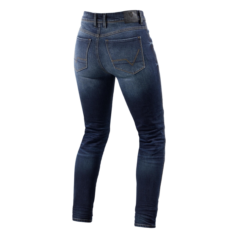 Jeans moto femme Revit Marley SK bleu cropped