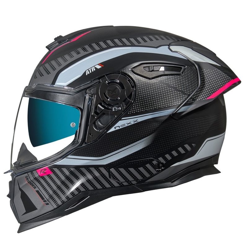 Casque moto intégral NEXX SX.100R Skidder noir-gris-rose soldes