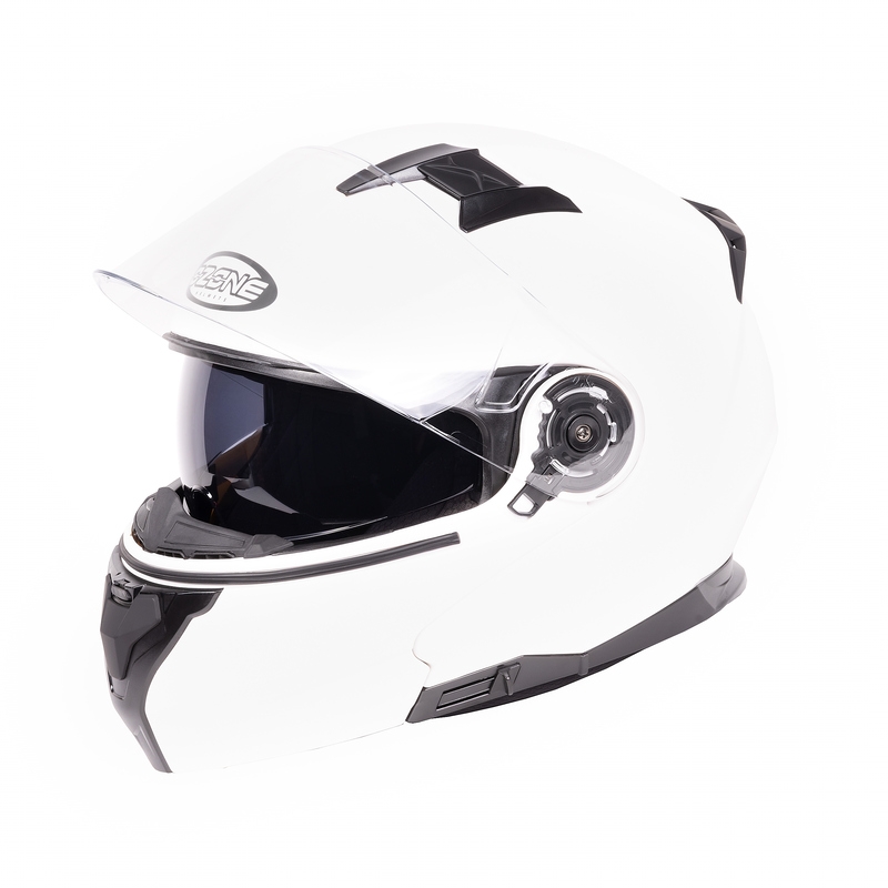 Casque moto Ozone Flip Up Storm White Gloss soldes