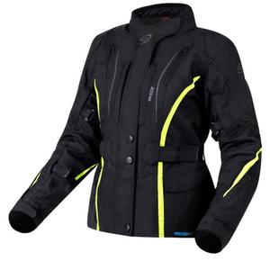 Veste de moto Ozone Sahara Black-Fluo Yellow pour femme soldes