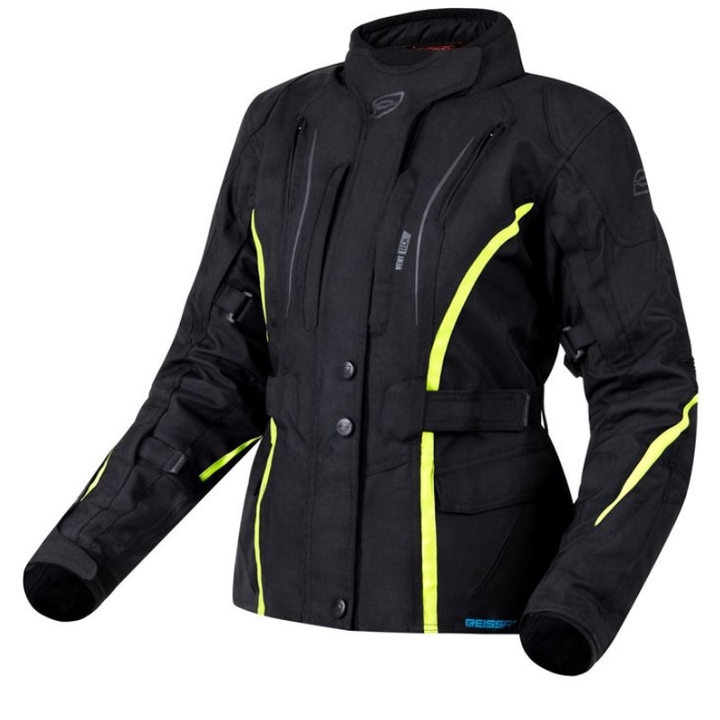 Veste de moto Ozone Sahara Black-Fluo Yellow pour femme soldes