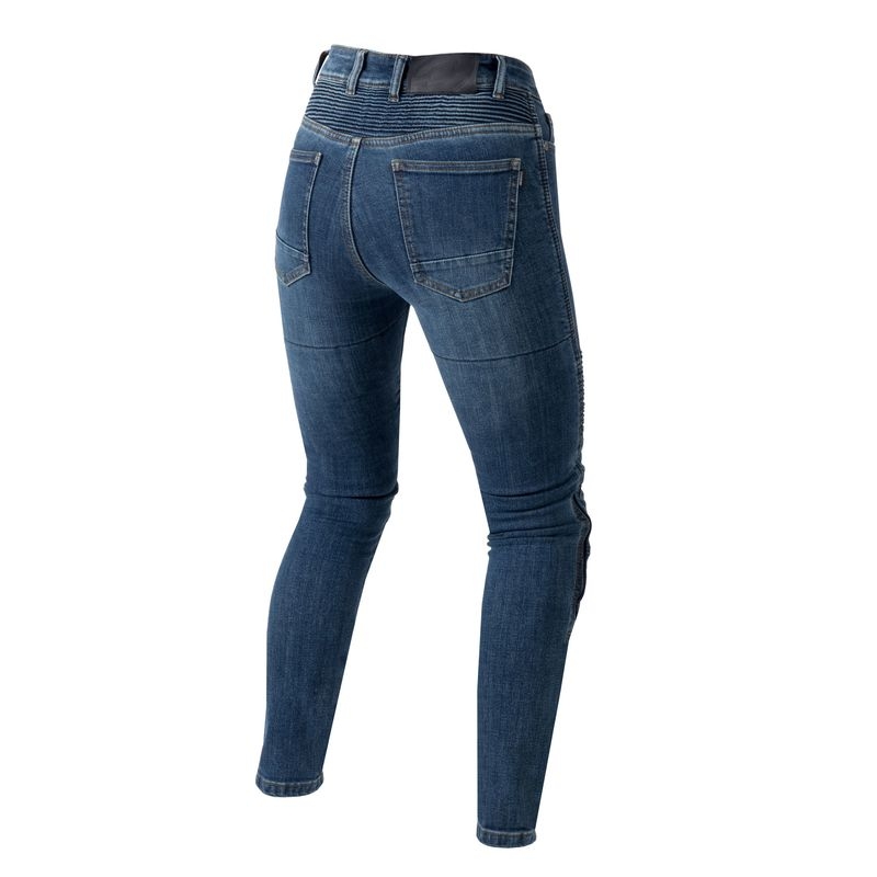 Jean moto Ozone Agness II pour femme, bleu délavé soldes
