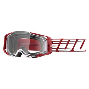 Lunettes de moto-cross 100% ARMEGA Oversized Rouge foncé (plexi transparent)