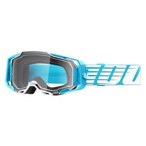 Lunettes de moto-cross 100% ARMEGA Oversized Sky turquoise (plexi transparent)