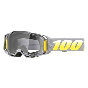 Lunettes de moto-cross 100% ARMEGA Complexe jaune-gris (plexi transparent)