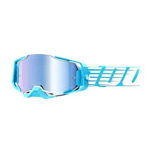 Lunettes de moto-cross 100% ARMEGA Oversized Sky turquoise (plexi bleu)